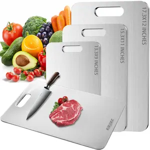 Titanium Cutting Board New Upgrade 100% Pure Titanium Cutting Boards for Kitchen - Double-Sided Food-Grade Chopping Board Anti-pollution Durable and easy to clean