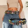 Handmade DIY Colorblock Mini Racing Car Belt, Casual Waist Belt, Belt For Jeans, Unisex Retro Y2K Punk Style, Street Fashion Accessory, Decorative Belt, Statement Belt, Durable Buckle, All Seasons, Printed Belts, Cool Belts