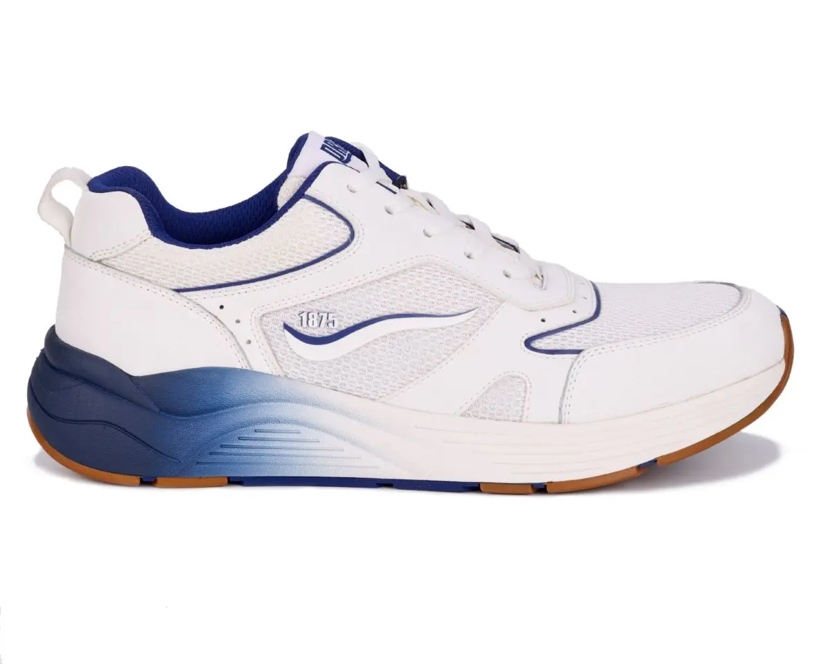 Men's Drew Shoe Marvel Wide Fit 6E Sneaker, White Mesh Combo, White-Blue Colorway