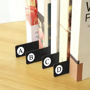 26 count Library Alphabet Book Dividers Wooden Vinyl Record Organizer Separators 26 Alphabetical A-z Dividers Bookshelf Markers for Shelves Cds, Albums, Books (Black)