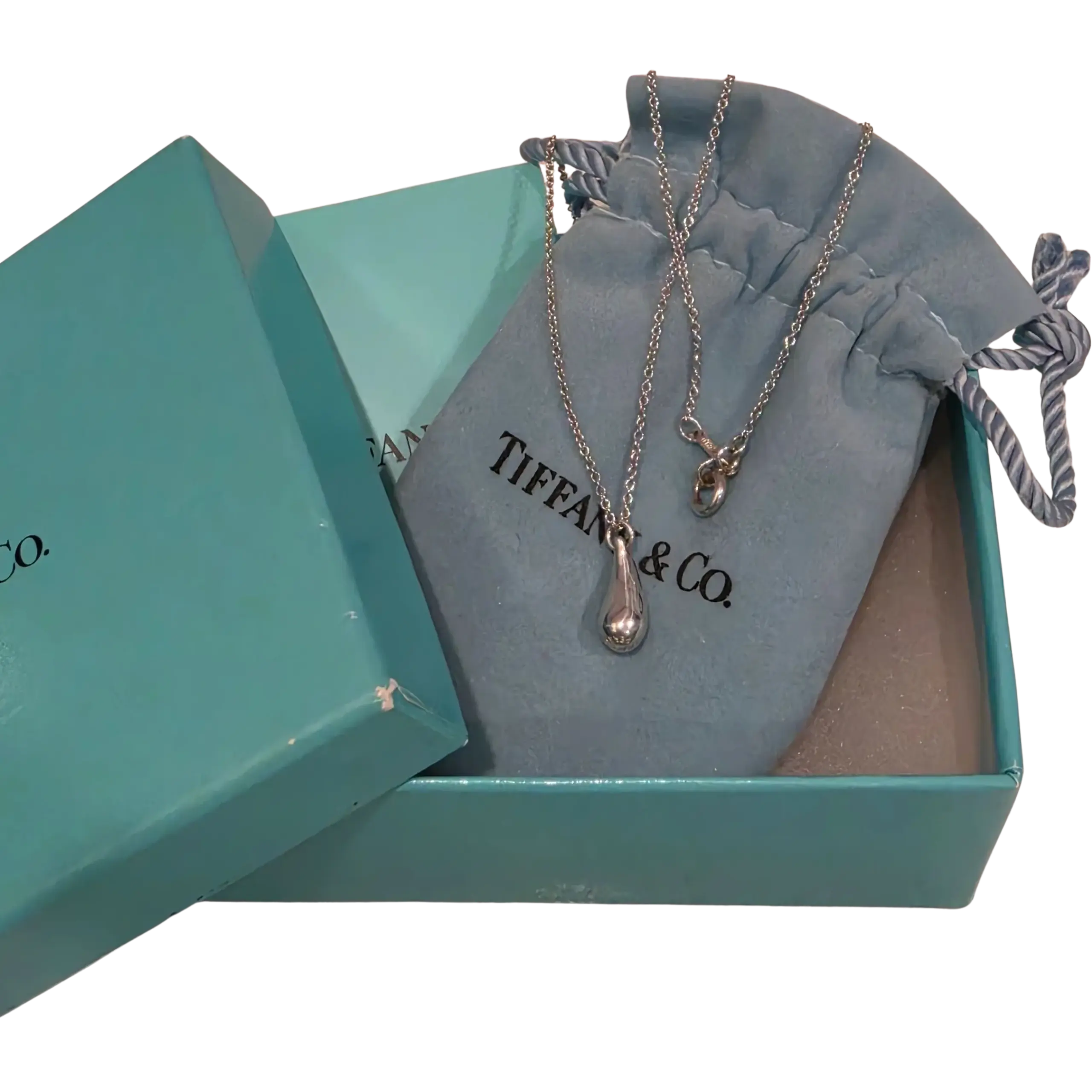 Pre-owned Tiffany & Co. Elsa Paretti Teardrop Pendant Necklace L1183
