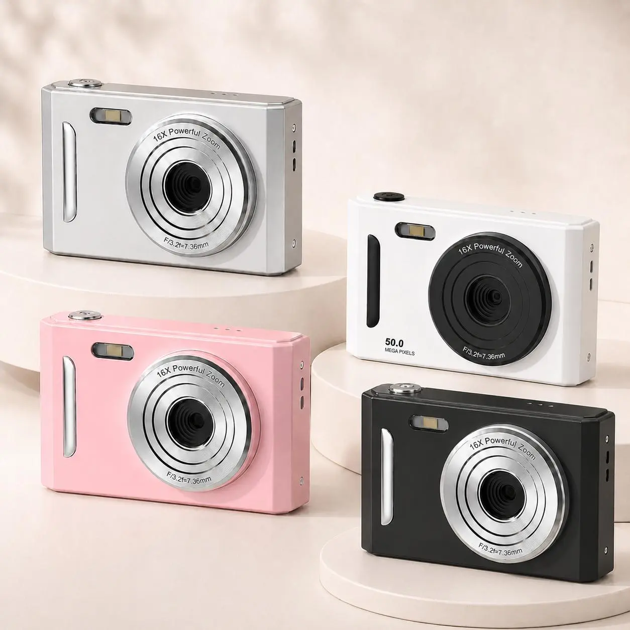 Instant FHD 1080P Digital Pocket Camera with SD Card, 16X Digital Zoom, Portable Mini Point-and-Shoot Camera for Teenagers, Ideal Tech Gadget Gift