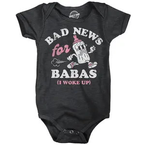 Bad News For Babas Baby Bodysuit Funny Sarcastic Graphic Novelty Jumper For Infants Funny Baby Onesies Funny Food Onesie Novelty Onesie Black -