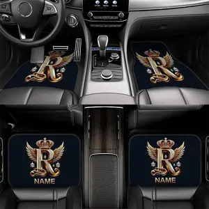 4pcs Fashionable Car Floor Mats, Car Mats Set, Thickened Print Design, Non-Slip Base, Fits Most Cars, Tesla, Suvs, Elegant Interior Decor, Perfect Gift