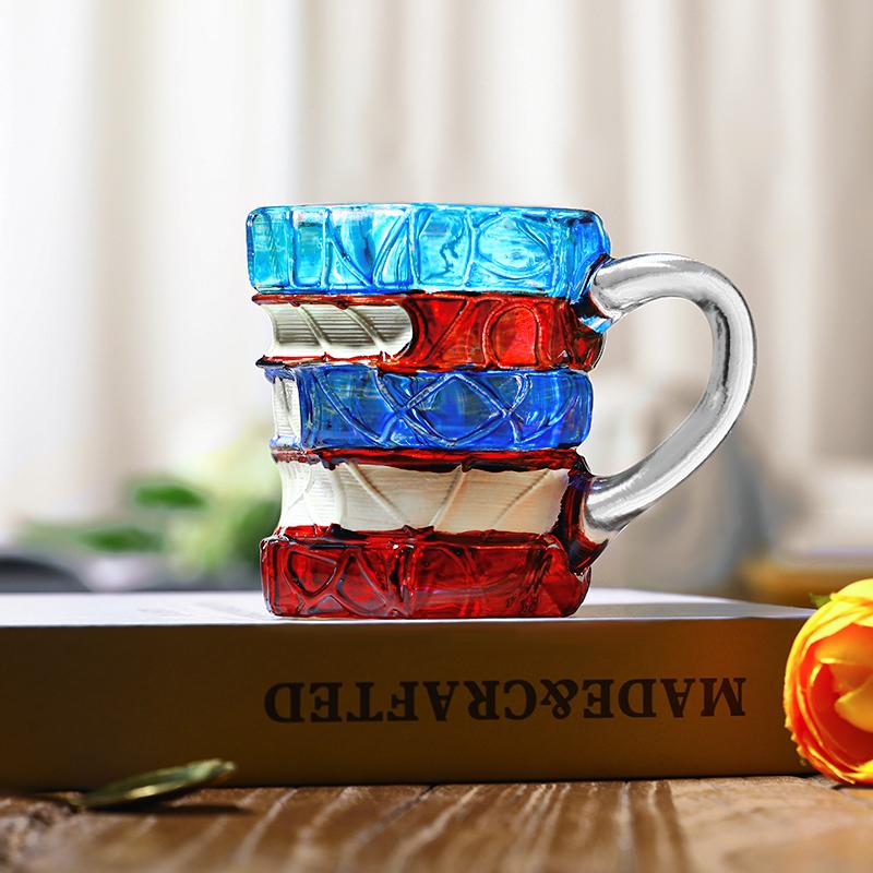 Ceramic Innovative 3D Painting Book Mug Unique Stacked Coffee Cup Perfect Gift for Literature Lovers Creative Colorful Book Gift Ideal for Christmas TikTokShopBlackFriday Reuse Reusable