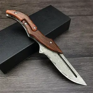 Portable outdoor Tools,Damascus Steel Folding Knife  - Mechanical Magic Pocket Knife Kitchen Peeling Tool & Valentine's Day Gift For Men