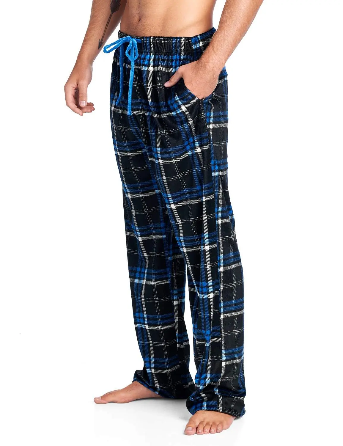Ashford & Brooks Men's Classic Printed Fuzzy Fleece Pajama Pants, Soft Sleepwear with Pockets and Drawstring, Matching, Christmas, Polyester, Birthday, Fabric, Menswear