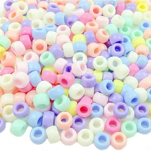 600 count  Craft Pony Beads Mix: Colorful Assorted Plastic Pastel Spacer Shape Beads, DIY  Craft Making