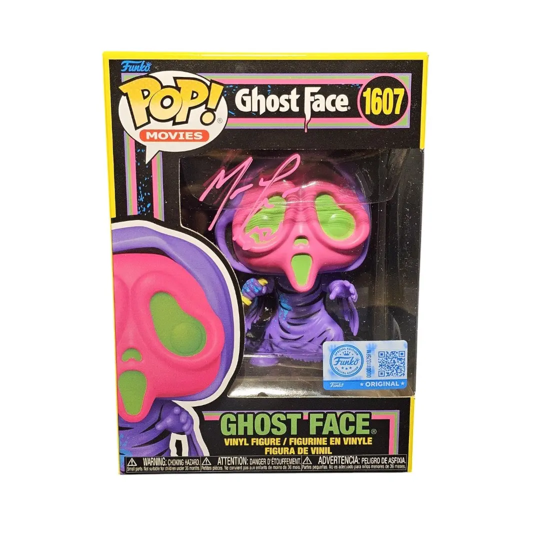 Ghostface Blacklight Funko Pop #1607 Signed Matthew Lillard Pink SWAU COA Scream