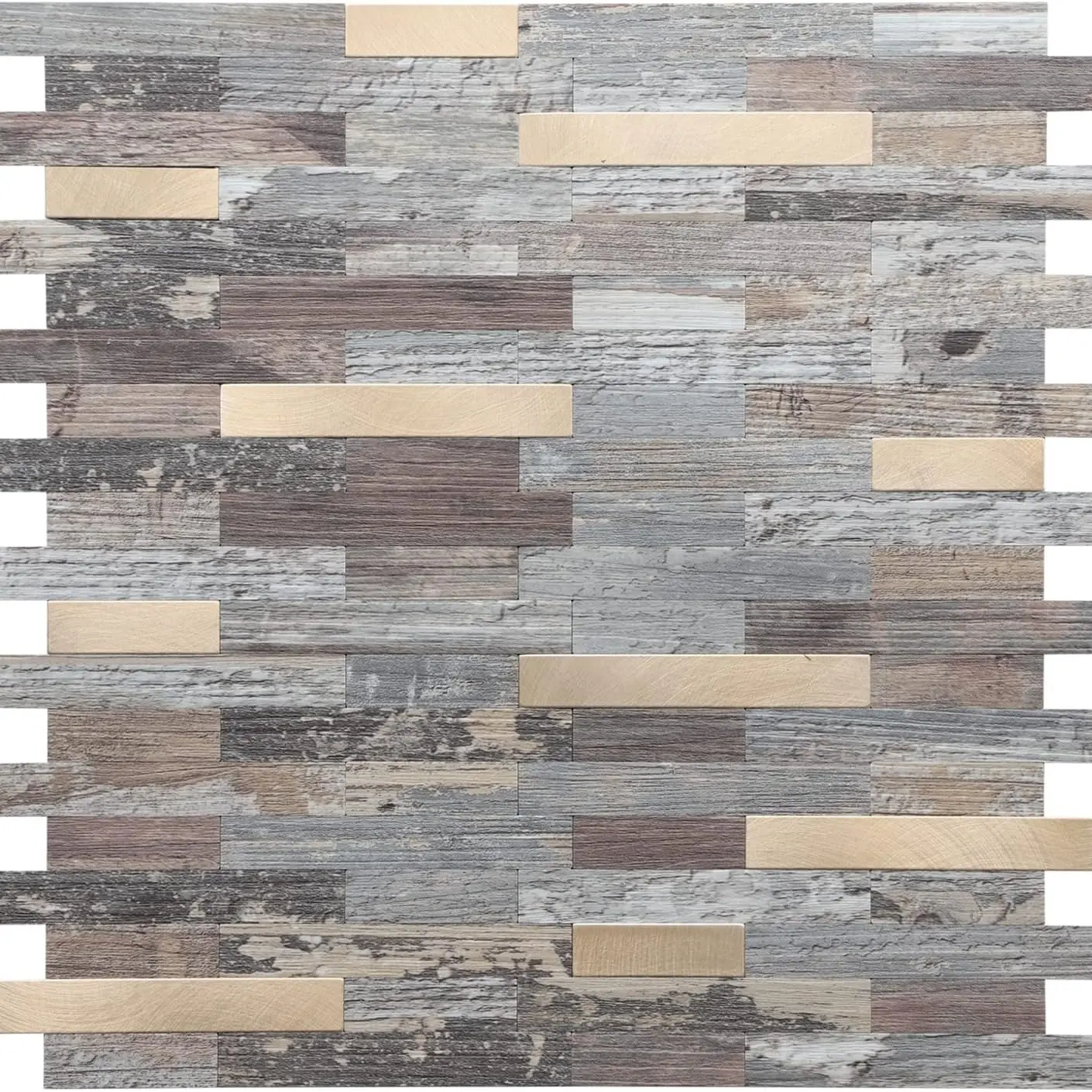 Distressed Wood with Metal Gold