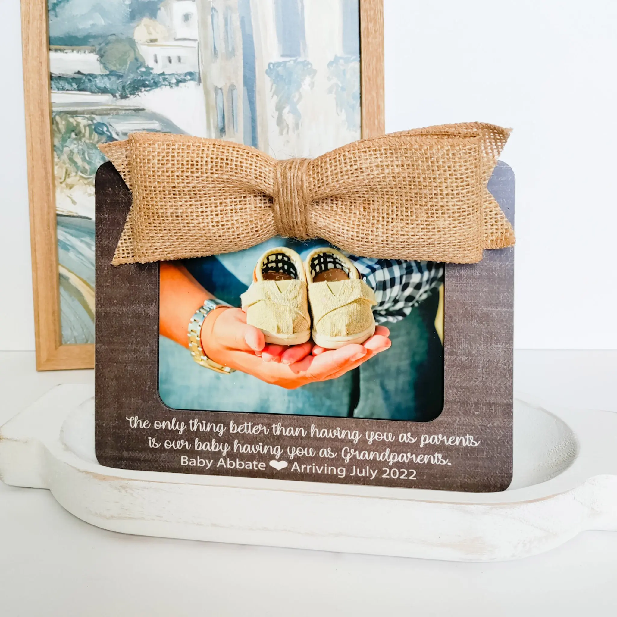 New Grandparent Gift Pregnancy Baby Announcement Worth The Wait Custom Picture Frame Gift New Baby Frame Pregnant Baby Ultrasound