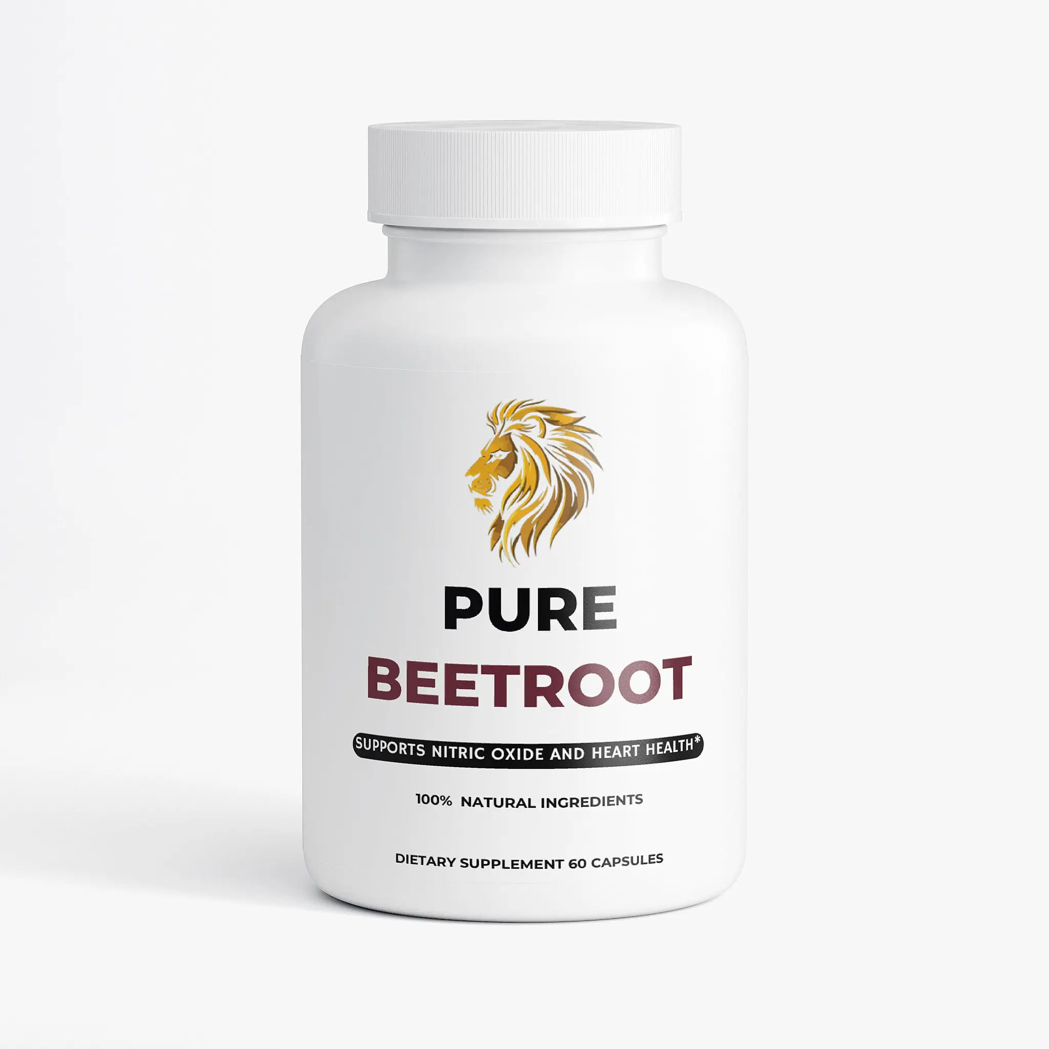 PURE BEETROOT Capsules - 60 Count Dietary Supplement for Nitric Oxide & Heart Health - Supports Normal Blood Pressure & Athletic Performance - 100% Natural Ingredients from the USA