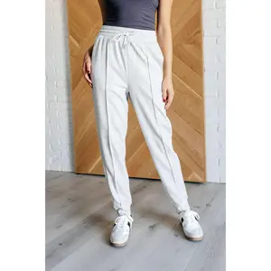 Center Seam Scuba Joggers in Heather Grey