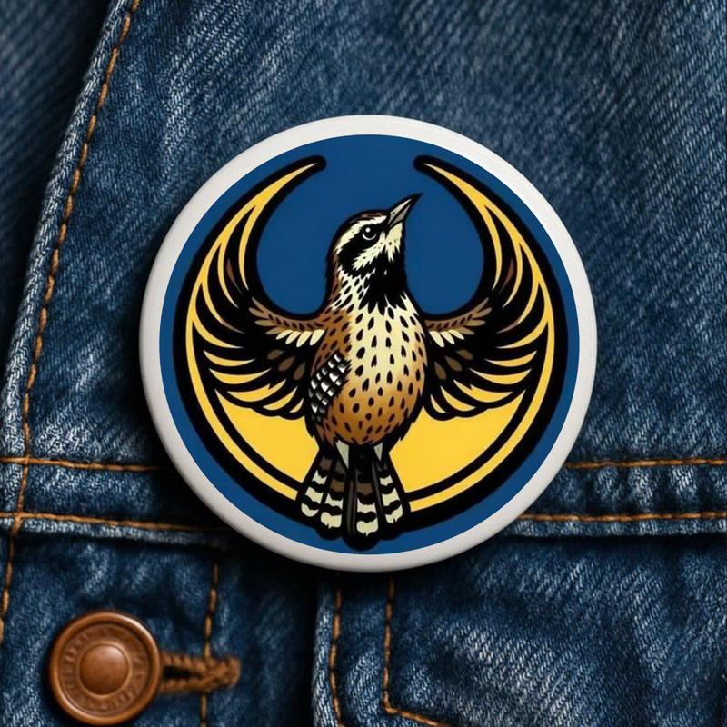 Kansas Logo Button Pin – Colorful Star Graphic Badge for Jackets & Bags