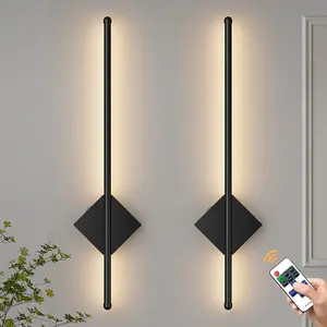 Wireless Wall Light Set, Battery Powered Easy Installation with Remote, Adjustable Color Temperature, Rechargeable LED Lights for Bedroom Living Room