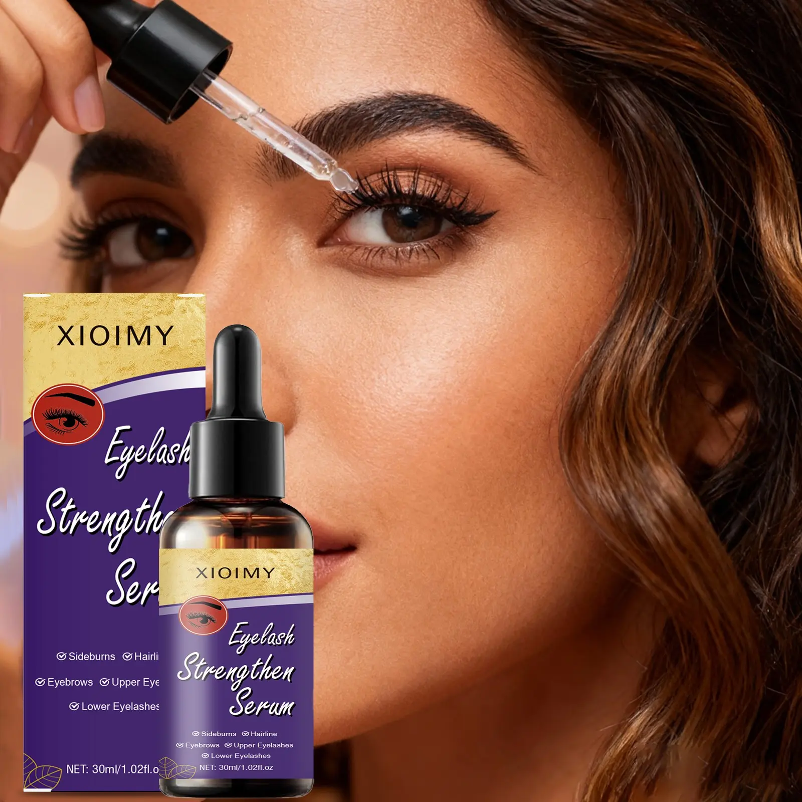 Lash & Brow Serum for Thicker Fuller Fine Lashes & Eyebrows, Eyelash Enhancer, Contains Dropper Curl Effect Volume Enhancer 30ML Formula Volume Enhancement