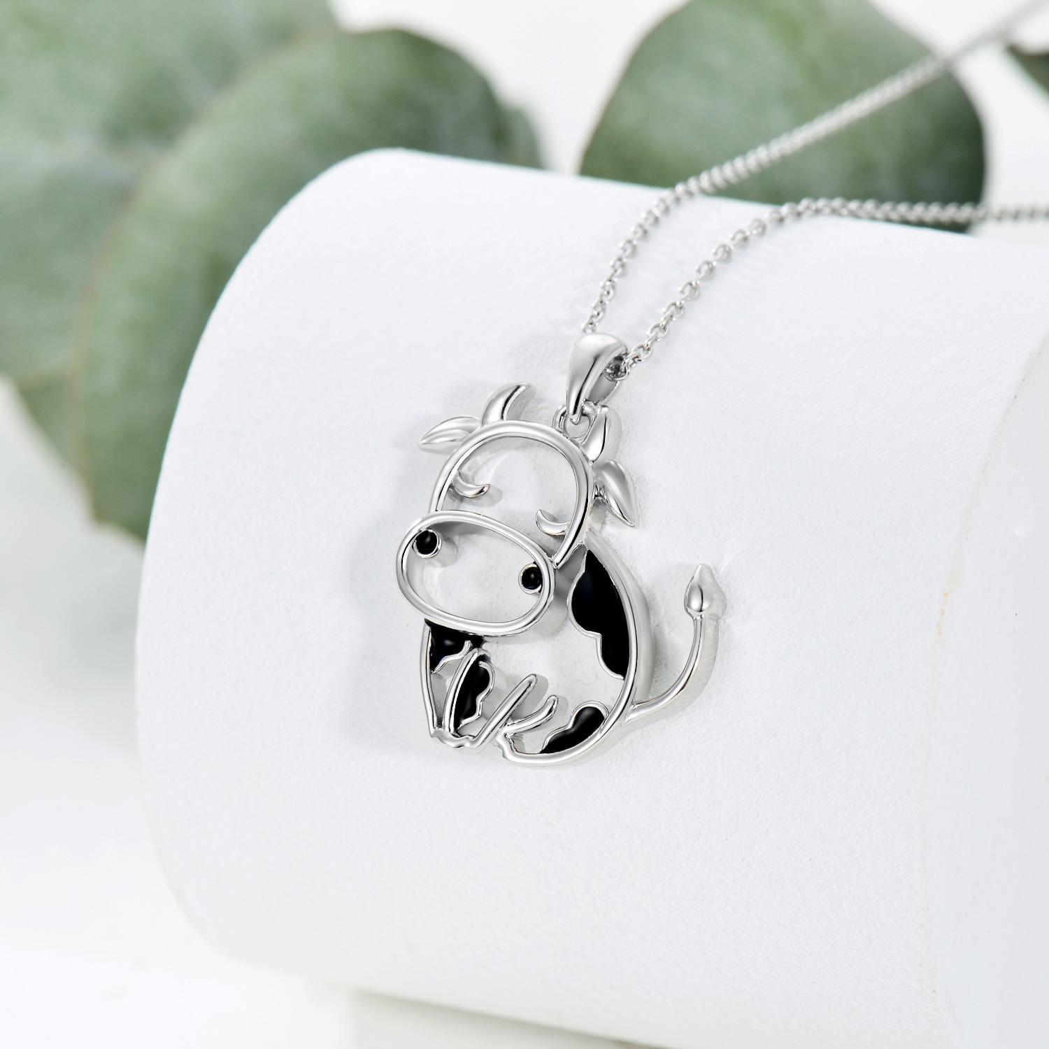 MEIDERBO Mothers Day Gifts for Mom Women Girls Cow Necklace for Women 925 Sterling Silver Cow Gifts Pendant Jewelry Birthday for Her