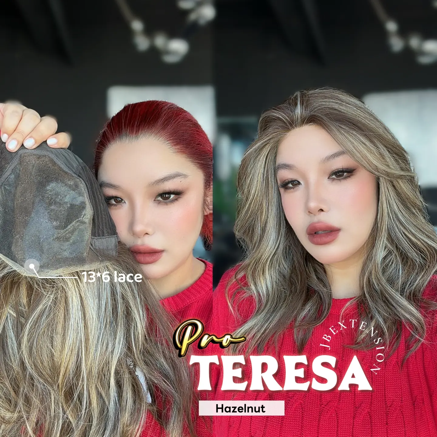 JBEXTENSION 18 Inches Pre-Cut 13X6 Free Part Snowflake Lace Frontlace Glueless Wig TERESA PRO【BENDY EAR TABS】 JBEXTENSION 18 Inches Pre-Cut 13X6 Free Part Snowflake Lace Frontlace Glueless Wig TERESA PRO【BENDY EAR TABS】