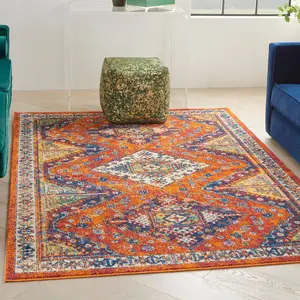 Nourison Allur Diamonds Geometric Indoor Area Rug, Ethnic, Moroccan-Inspired, Polymer, Bright, Multi-Tonal Carpet for Home Spaces, Ethnic Area Rugs, Moroccan-Inspired Area Rugs