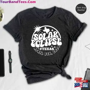 Total Solar Eclipse Texas Shirt April 8 2024 Usa Map Unisex Classic