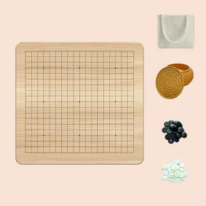No Crease Protable Go set - Thickened Non-Slip JiaJi Cloth Borad - Storage Bag + 2Pcs Chess Piece Jar +Preimum Chessborad + Black and White Chess -19 Line, Great Gift For Family and Friends