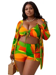 Women's Tropical Print Tankini Set - High-Waisted Boy Shorts, Adjustable Ruched Top, Full-Coverage 2-Piece Athletic Swimwear for Beach, Pool Floral Halter with Tummy Control