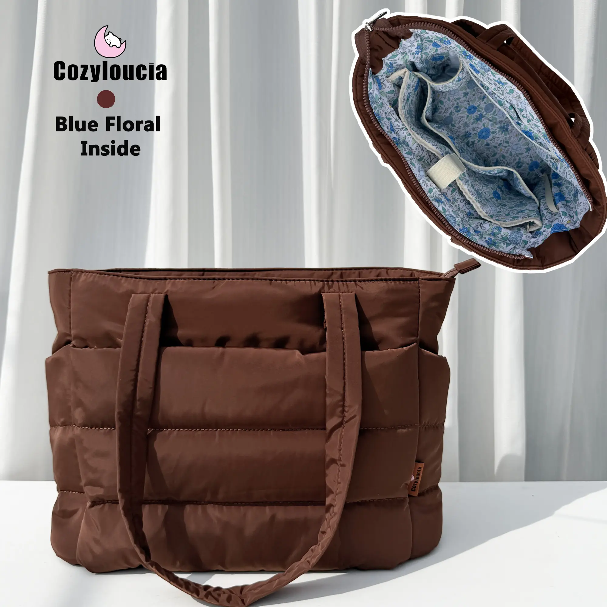 Caramel -Blue Floral