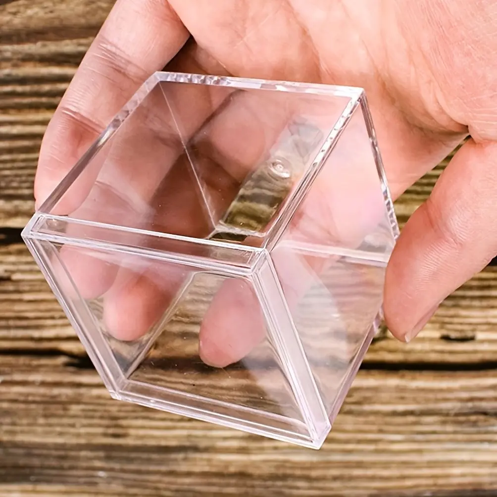 12 Transparent Acrylic Display Boxes, 6 Square Containers with Lids, Ideal for Candy, Home Decor, Wedding Gifts, Jewelry Storage