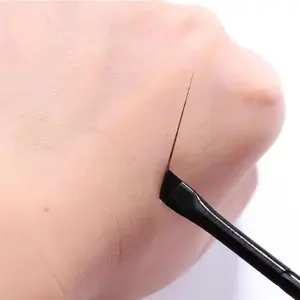 2pcs Ultra Thin Blade Design Eye Makeup Brushes Set, Oblique Head Design Eyebrow Brush & Eyeliner Brush, Professional Makeup Tools For Women, Eyebrow Angled Brush