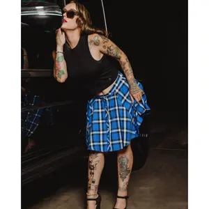 Women's Lapis Flannel Circle Skirt