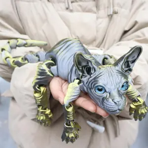 3D Cat Statue Colorful Cat Figurine, Articulating Animal Figurines, Garden and Bedroom Decoration, Perfect Birthday Gift, Holiday Party Present, Home Decor Ornament