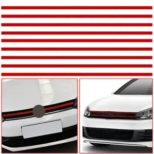Red Car Stickers Reflective Strips Front Hood Grille Mouldings Auto Accessories Decoration for VW Golf 6 7 Auto Accessories