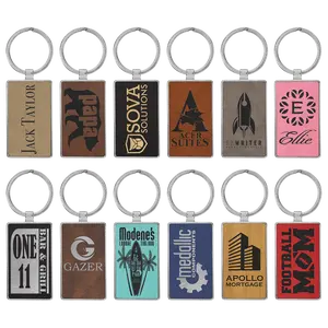 Leatherette/Metal Rectangle Keychain Sample Set