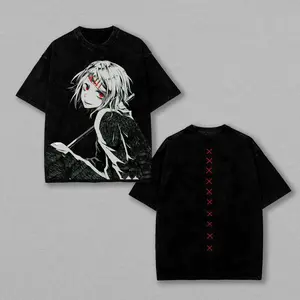Tokyo Ghoul Juuzo Suzuya T-Shirt, Juzou CCG Shirt Anime Double Printed Vintage Washed Tee Unisex Oversize Anime Manga Washed Heavyweight Cotton T-shirt, Gift For Anime Fan Lover