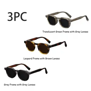 Women's 3-Piece Classic Black Square Sunglasses, Casual Dark Protective Eyewear with Polarized UV380 Sun Protection Lenses, Casual Women's Sunglasses, Dark Women's Sunglasses