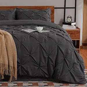 【VALUXE】 Soft Washable Pintuck Comforter Sets 7 Pieces Comforters for All Season, Bed in a Bag with Flat Sheet and Fitted Sheet, Pillowcases & Shams Soft Fluffy Bed Sheet Bedding Sets