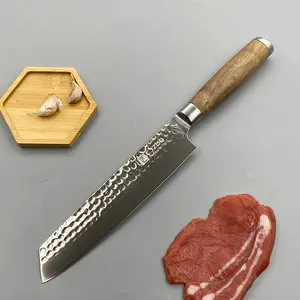 Damascus Steel Chef's Knife - Ultra Sharp & Lightweight for Home Kitchen, Ideal forSlicing Meat, Designed for Comfort​