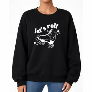Summer Long Sleeve Skater Sweatshirt – Retro Roller Derby Inspired Roller Skate Design