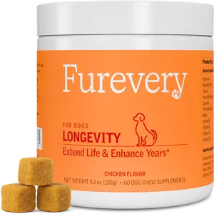 Furevery 11-in-1 Dog Multivitamin Soft Chews - Senior Dog Health & Immunity Support - Heart, Joints, Energy & Coat - 60ct