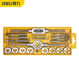 20-Piece Screw Tap and Die Sets SAE Unified Screw Thread Essential Threading Tool Kit with Complete Handles and Accessories