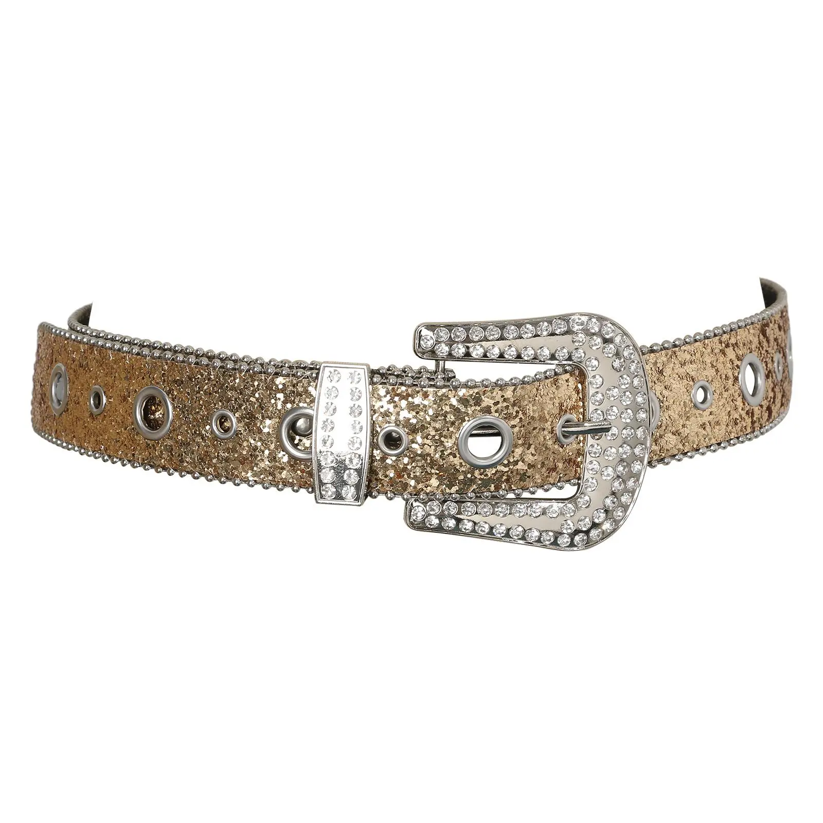 OIDEA Women's Rhinestone Buckles Fashion Belt - Bling Wide Sequin Belt for Jeans and Dresses, Fashion Belts, Rhinestone Buckles Belt summerwins