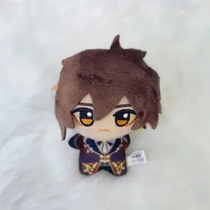 Hot 10cm Genshin Impact Game Plush Toy Lumine Kaeya Alberich Diluc Ragnvindr Barbatos Morax Action Figures Keychain Model Doll