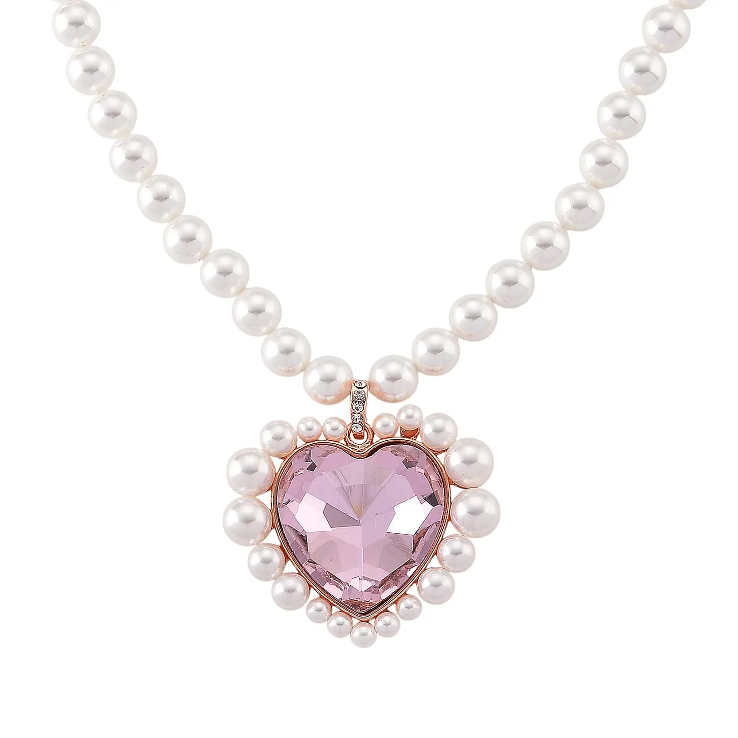 Multi Gemstone Heart Necklace 20 Inches Crystal Pendant