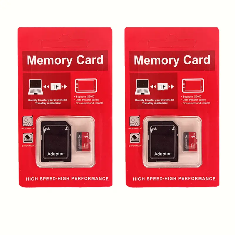2-Pack × 1TB Micro SD Card (TF) and adapter - Memory card, storage, Mini TF Micro SD card, universal compatibility for smartphones, tablets, cameras,