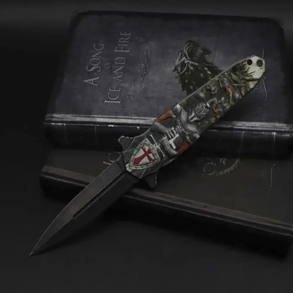 Tactical Folding Pocket Knife, Stainless Steel Everyday Carry Tool with 1-Hand Opening for Adults, for Camping, Hiking, and Bushcrafting, Foldable, Tactical Knives