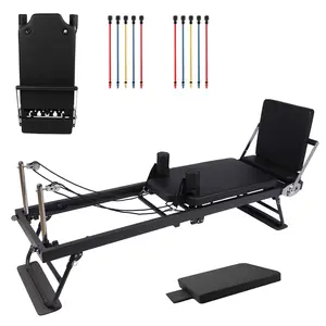 GARVEE Pro Pilates Reformer Machine for Home Gym - Reformer Pilates with Jump Board, 2 Sets Color Cords,Adjustable Pilates Equipment