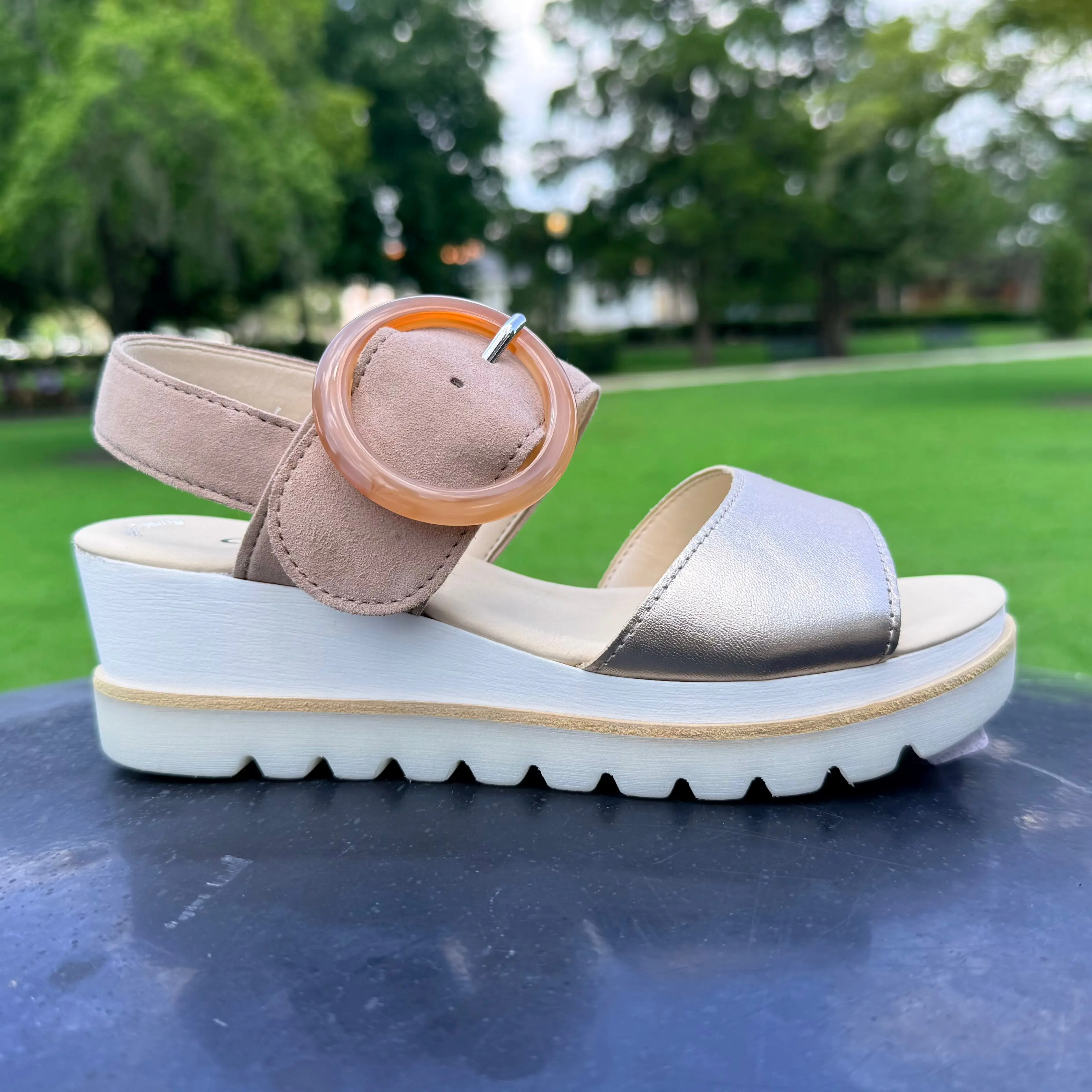 GABOR WEDGE Platino/Taupe
