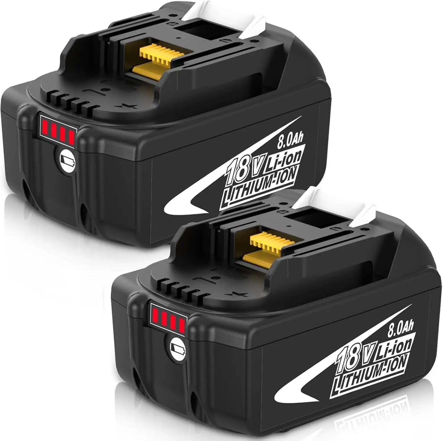 2 Pack Upgraded 8.0Ah BL1860B Replacement for Makita 18V Battery, Compatible with Makita 18 Volt power Battery Lithium BL1815 BL1820B BL1830 BL1840 BL1850 BL1840B BL1850B Cordless Tools with LED Indicator lithium-ion high-capacity