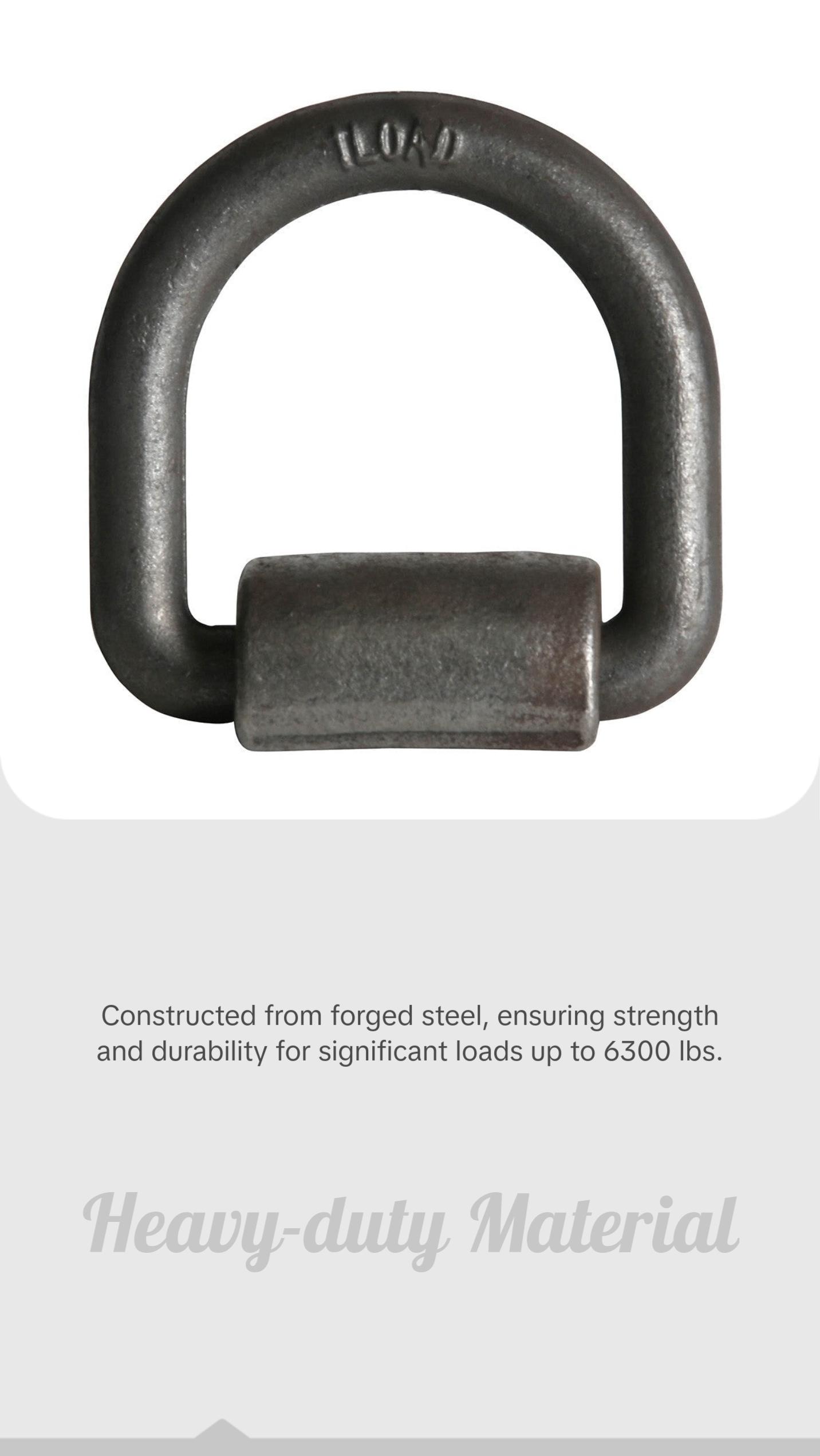 5/8" Forged Weld-On D-Ring - 6,300 lbs.