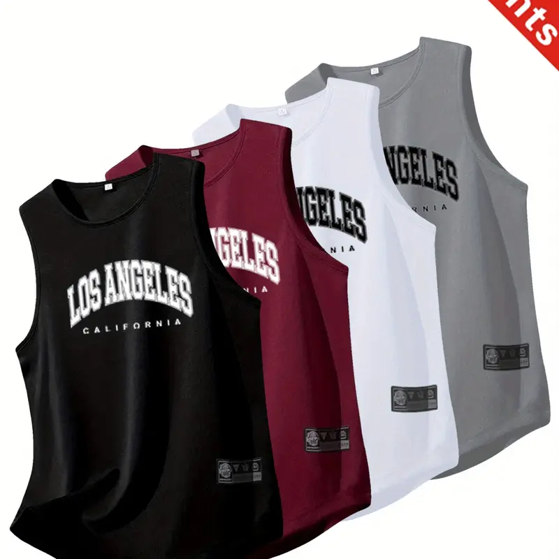 4-Pack Quick-Dry Men's Gym Tank Tops, Sleeveless Breathable Workout Gym Clothing Sports Wear, Ideal for Running, Swimming, Fitness, All Seasons Comfort, Sleeveless Sports Vest